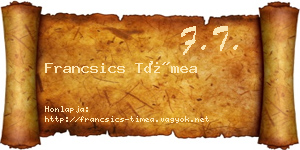 Francsics Tímea névjegykártya