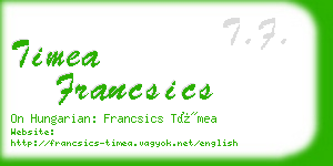 timea francsics business card